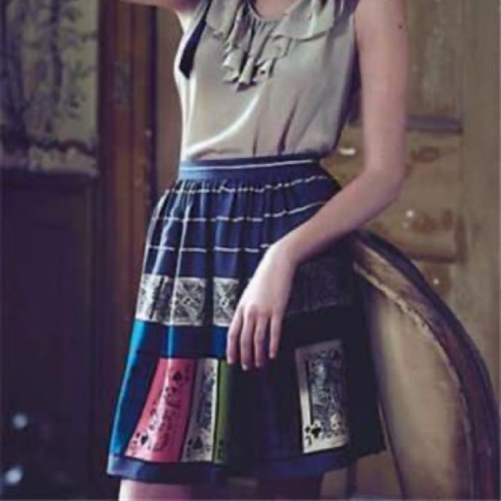 Anthropologie Cards Poker skirt Size 4P